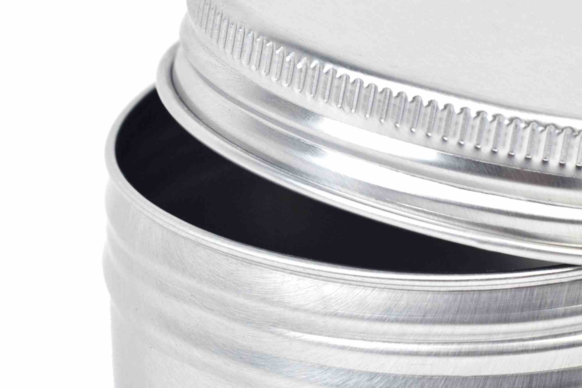 Okrągłe aluminiowe pudelko