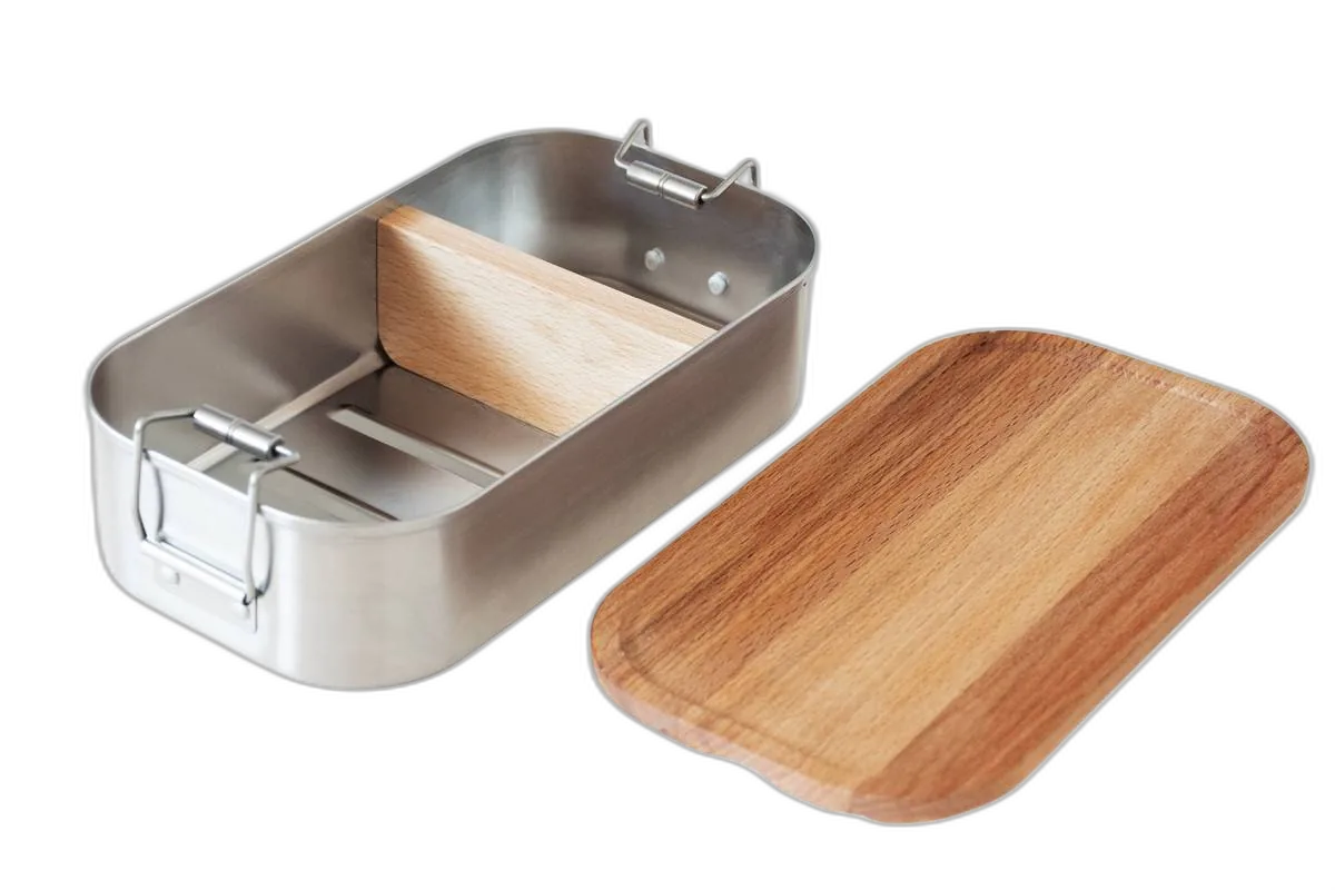 Lunch box z bukową pokrywą