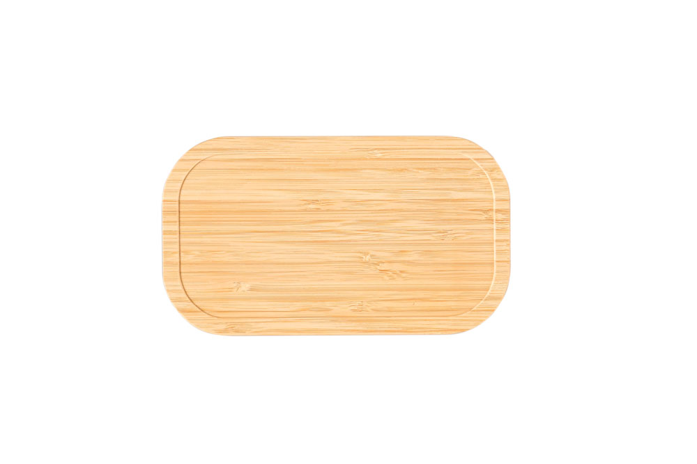 Draufsicht Bambusdeckel für Lunchbox LB BA 05 – Ersatzteil für Weißblechdose.